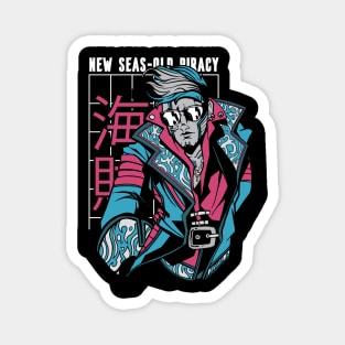 Anime Cyber Futuristic Pirate- New Seas Old Piracy Magnet