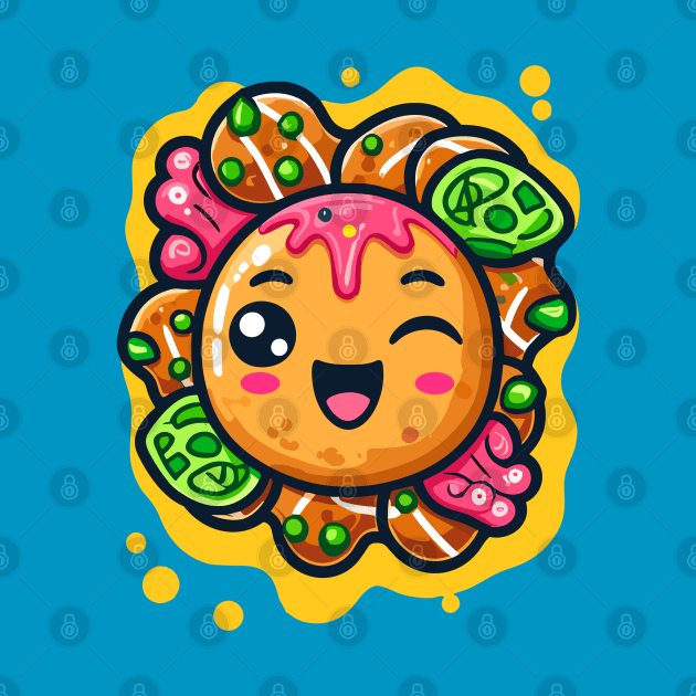 Super Cute Kawaii Takoyaki Octopus Balls Takoyaki by RuftupDesigns