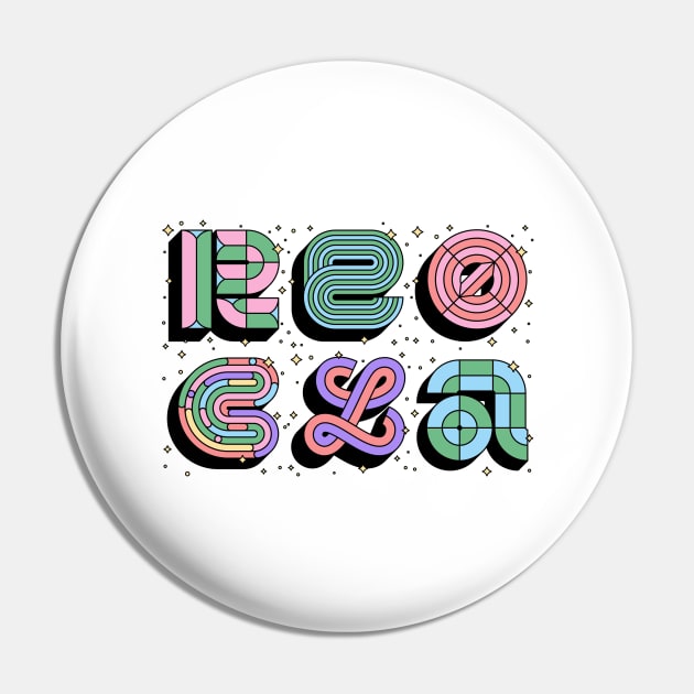 Vintage Retro Futuristic Pastel Color Pin by REOCLA