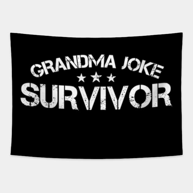 Grandma Joke Survivor Tapestry by Atelier Djeka