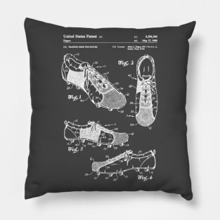 Soccer Cleats Patent White Pillow