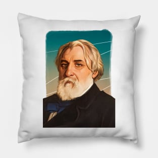 Russian Novelist Ivan Turgenev illustration Pillow