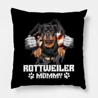 Rottweiler Mommy Paws Dog Lovers Happy Mother's Day Pillow