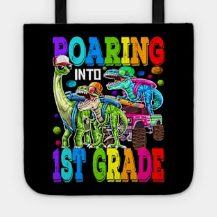 Roaring Into 1st Grade Monster Truck Dinosaur T Rex Tote