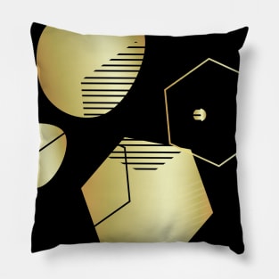 Golden Pentagons Pillow