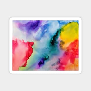 Multicolored Watercolor Splash Abstract Art Magnet