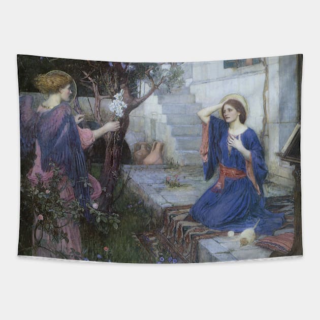 The Annunciation by John William Waterhouse Tapestry by MasterpieceCafe