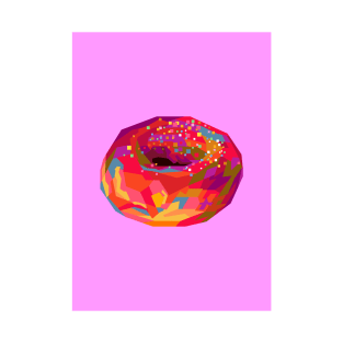 Donut Pop Art Pink Bg T-Shirt