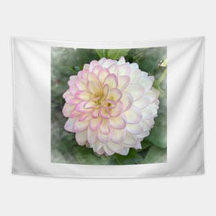 Dahlia Bloom Of Pink, Yellow And White Tapestry