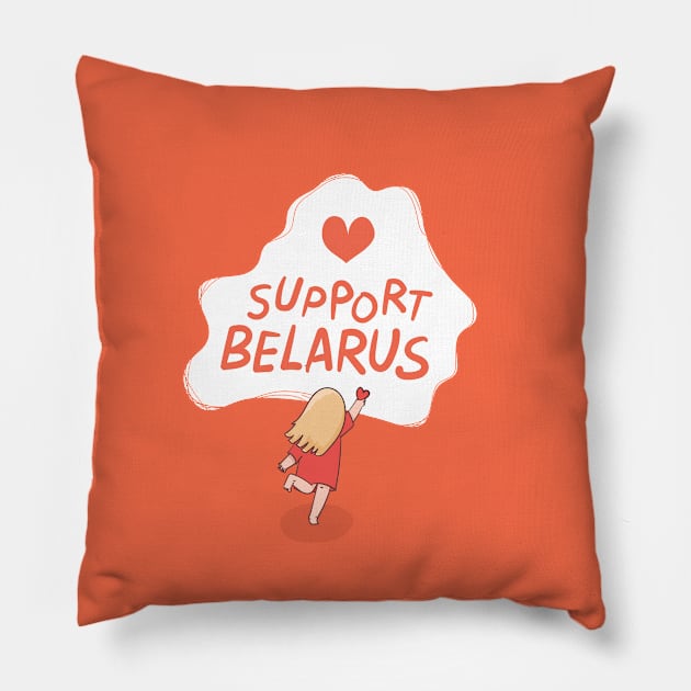 Support Belarus Pillow by Animatarka