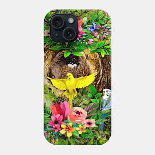 Nesting Budgerigars aka Parakeets Phone Case