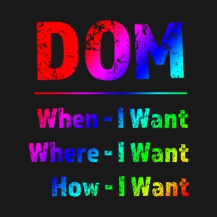 Dom (When,Where,How I Want) - BDSM - Rainbow T-Shirt