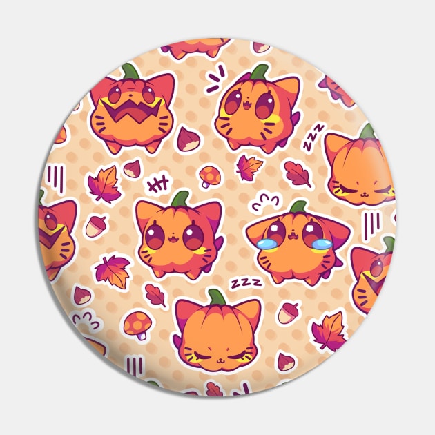 Pumpkin Cat Pin by Kukupon