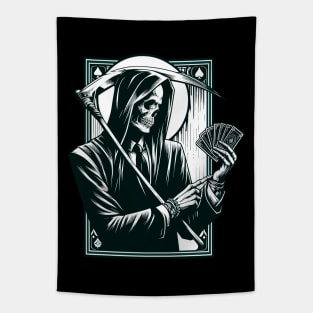 Gambling meme grim reaper death Tapestry