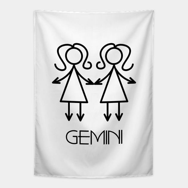 Gemini Doodle Line Art Tapestry by inotyler