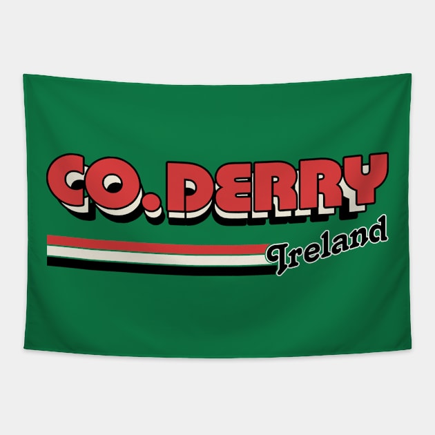 County Derry / Retro Style Irish County Design Tapestry by feck!