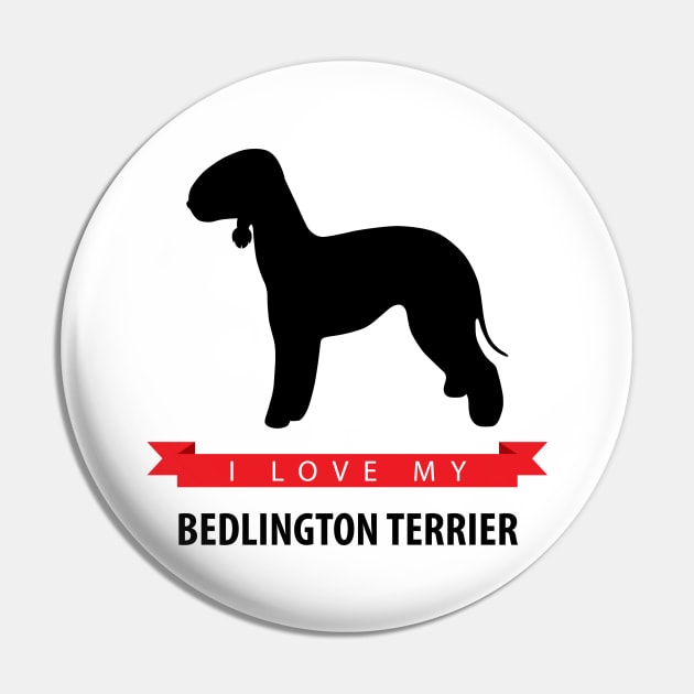 I Love My Bedlington Terrier Pin by millersye