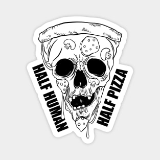 Pizza skull. Half Human Half Pizza Magnet