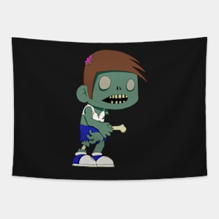 Zombie Walking Halloween Tapestry