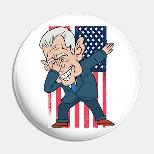 Funny Dabbing Joe Biden US Election American Flag Mens Women Pin