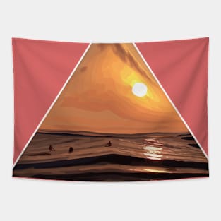 SUNSET SURF Tapestry