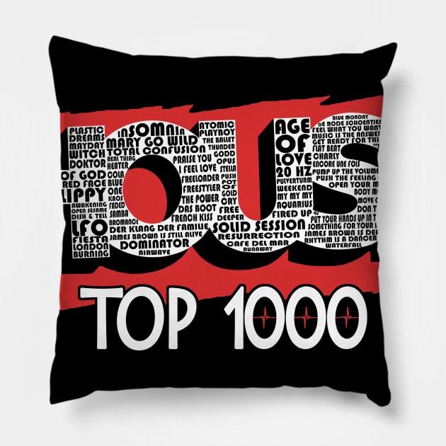 House Top 1000 dubbel bedrukt zwart Pillow by WkDesign