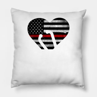 American Flag Heart Firemen Thin Red Line Nurse Pillow