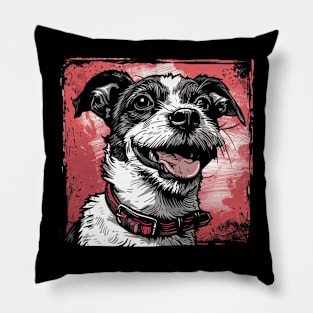 Retro Art Jack Russell Terrier Dog Lover Pillow