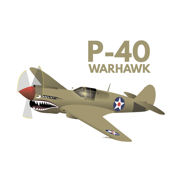 WW2 P-40 Warhawk Airplane by NorseTech