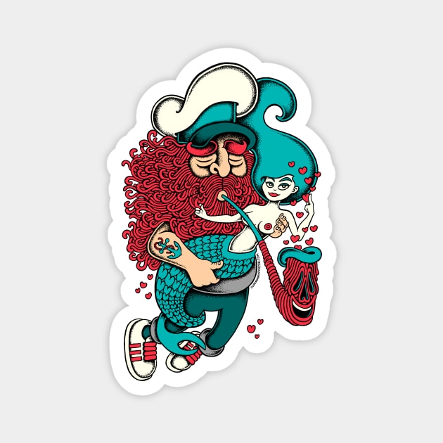 Sailor Mermaid Love Magnet by Copenhagen Poster