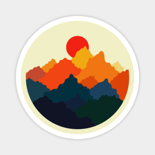 Minimalist Abstract Nature Art #42 Warm, Vibrant and Mountains Magnet