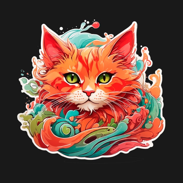 CAT DESIGN WITH WARM COLORS by cafee