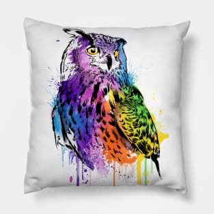 Owl Watercolor Pillow