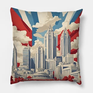 Atlanta Georgia United States of America Tourism Vintage Poster Pillow