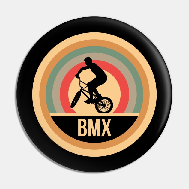 Retro Vintage BMX Gift For BMX Riders & Racers Pin by OceanRadar