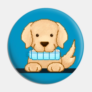 Puppy with a drinking bottle Pin