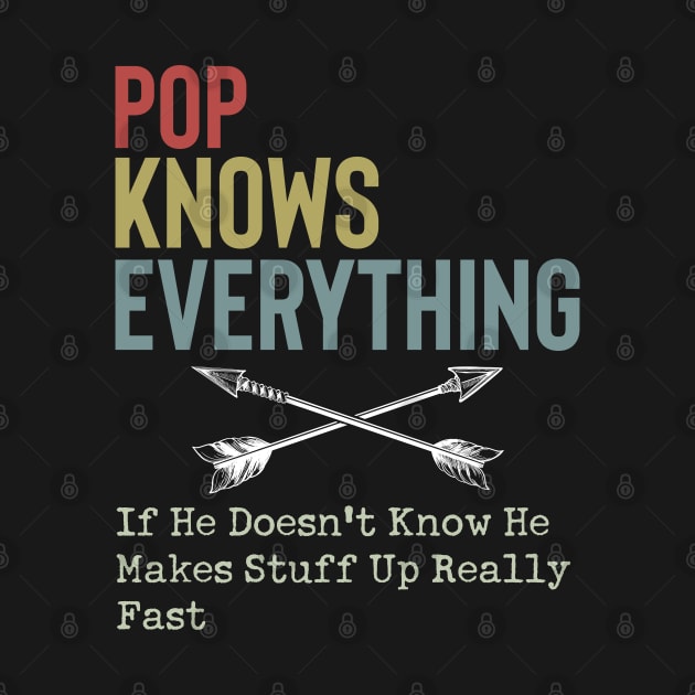 Pops Shirt for Grandpa, Pop-Pop Knows Everything by Vixel Art