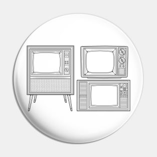 Line Art Classic Television Pin