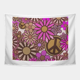 Brown flower power Tapestry