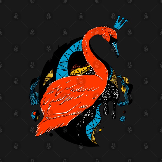 Orange Blue Swan Queen by kenallouis