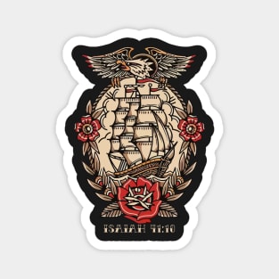 Ship Eagle American Traditional Tattoo Flash Magnet