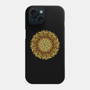 Mushroom Mandala design in tans and browns with polka dots Phone Case