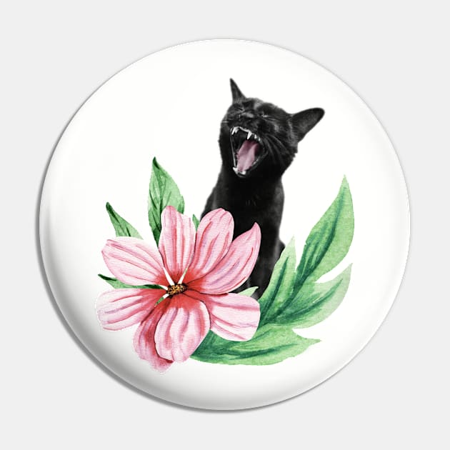 The Yawning cat Pin by DejaReve