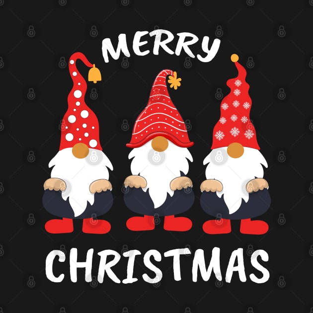 Cute Gnomies Merry Christmas Red Hat by CoolTees