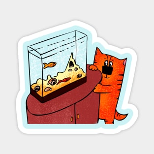 Aquarium and cat Magnet