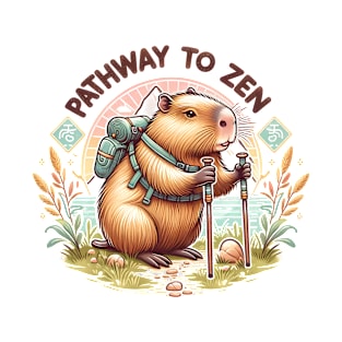 Pathway to Zen Capybara Hiking T-Shirt