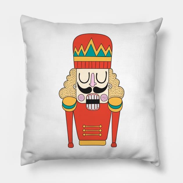 Nutcracker Illustration Pillow by Mako Design 