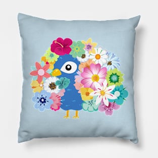 Flowers Peacock Pillow