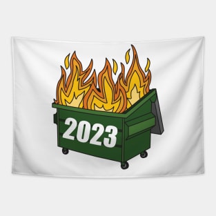 Dumpster Fire 2023 Funny Meme Viral Quarantine Tapestry