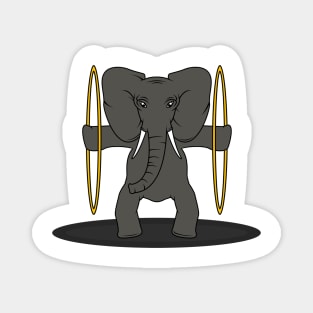 Funny elephant as arthist in the circus Magnet